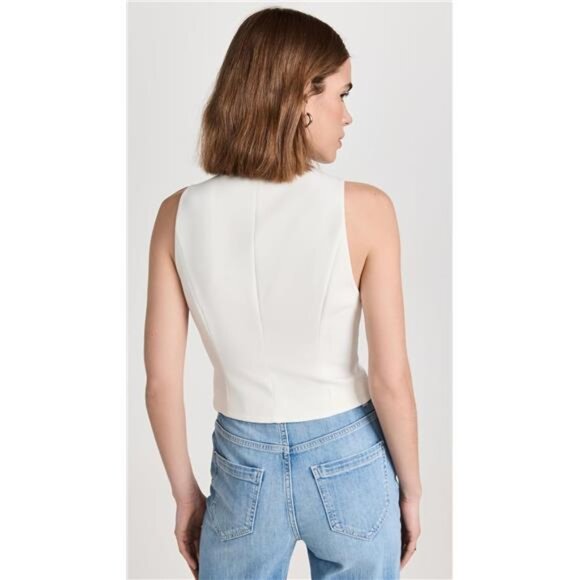 Favorite Daughter The Favorite Vest Ivory Scandi Off Duty Cropped Women's - Picture 10 of 14